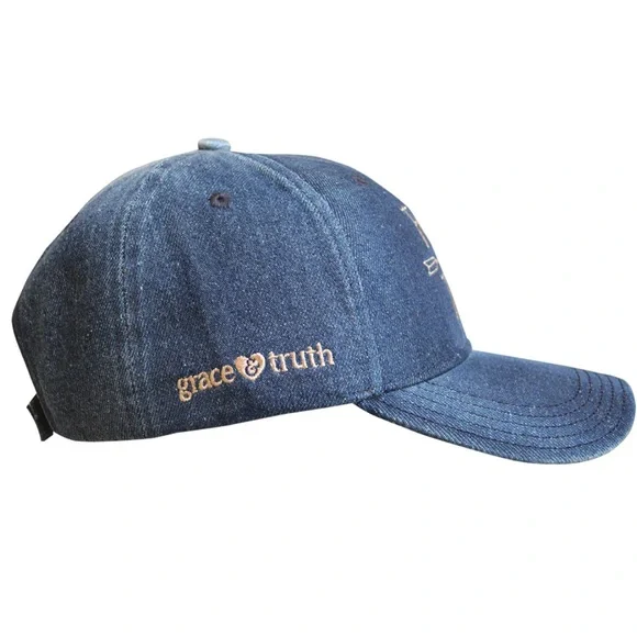 Kerusso grace & truth® Women’s Denim Cap Embroidered "Faith Over Fear™ - Picture 5 of 5